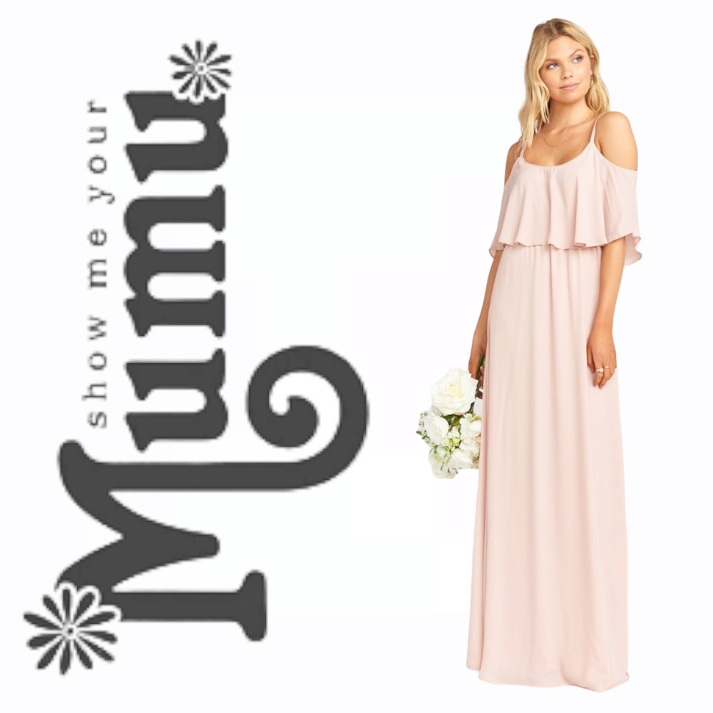 Show Me Your MuMu Caitlin Ruffle Maxi Dress Pink